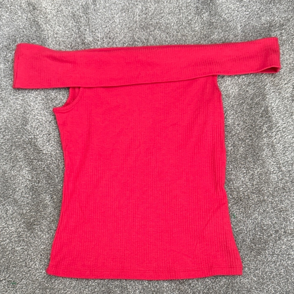 Old Navy Vibrant Red Ribbed Top